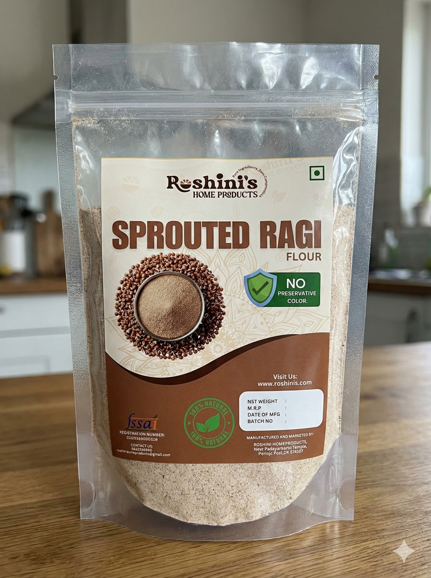 Sprouted Ragi Flour (Finger Millet)