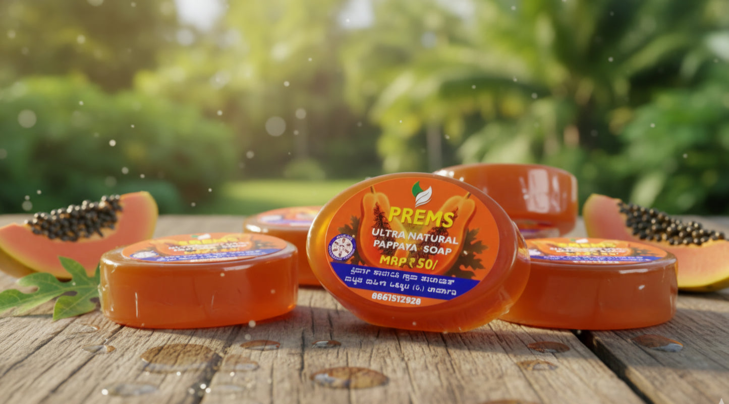 Prem’s Papaya Soap – Brightening & Tan-Removal Bath Bar
