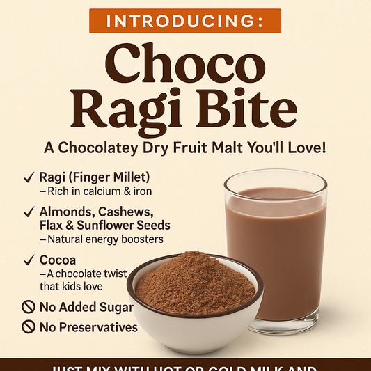 Roshinis Ragi ChocoBite – Chocolatey Ragi Malt Powder