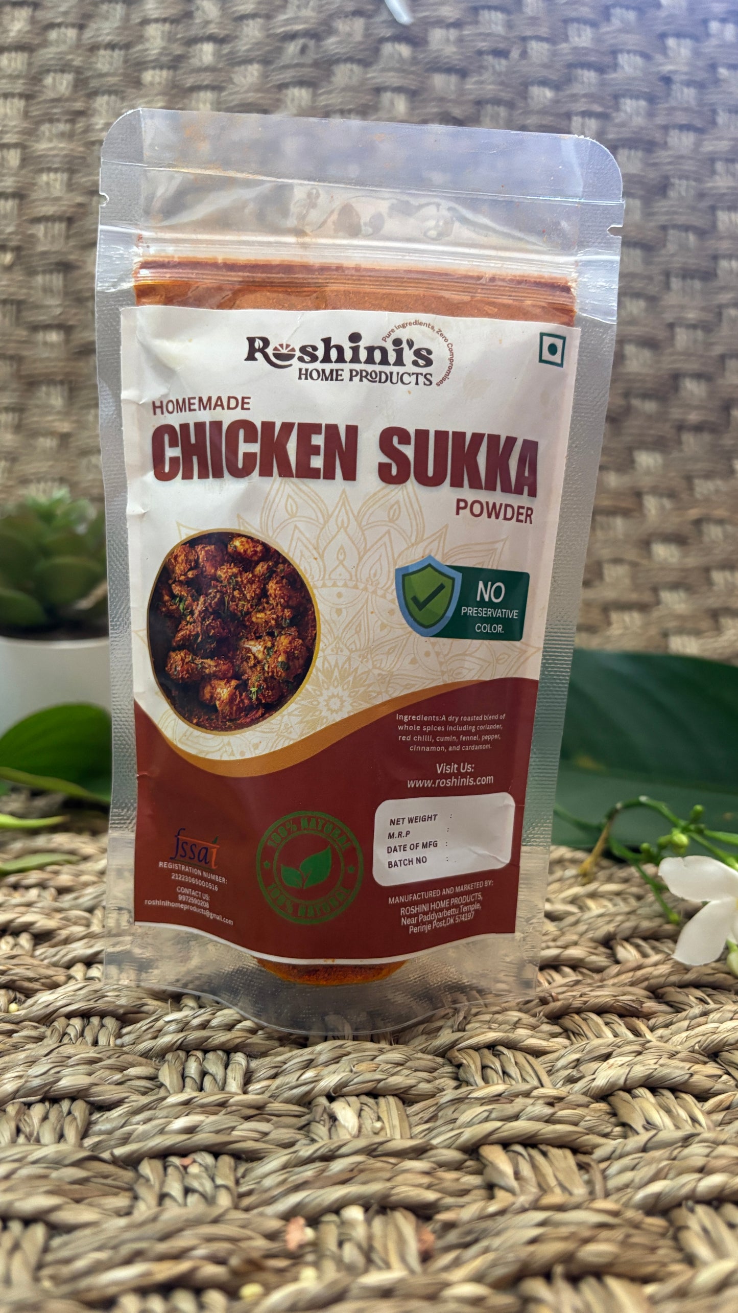Roshini’s Chicken Sukka Masala Powder – Authentic Mangalorean Style Spice Blend
