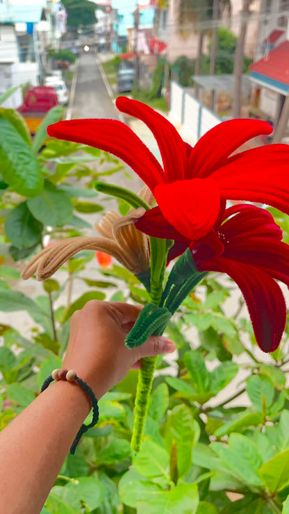 Handmade Velvet Lily Stem Arrangement (Unwrapped Bouquet / DIY Stem Pack)