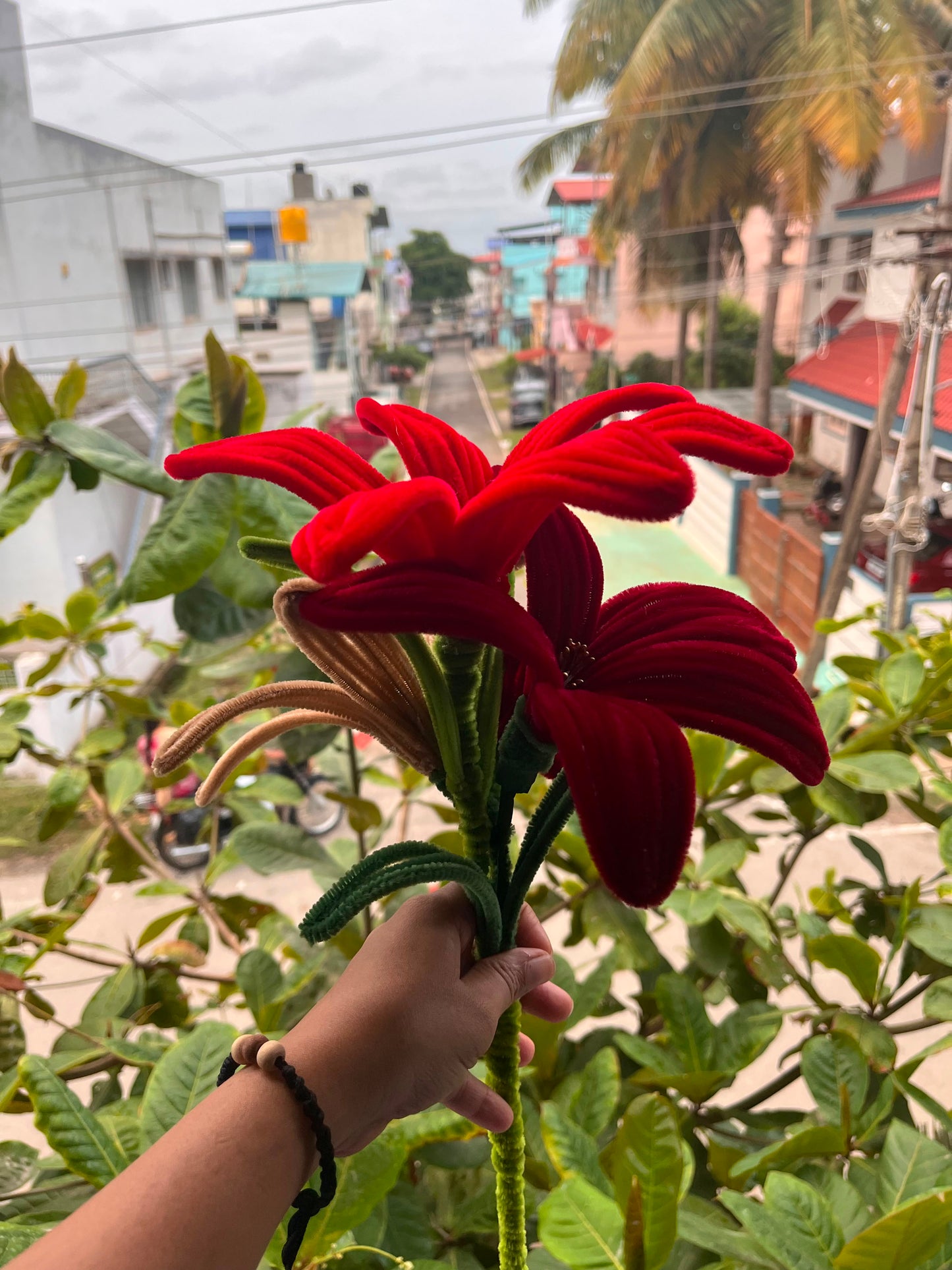 Handmade Velvet Lily Stem Arrangement (Unwrapped Bouquet / DIY Stem Pack)