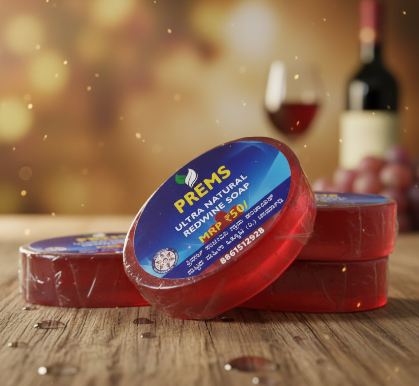 Prem’s Red Wine Soap – Anti-Aging & Glow-Boosting Bath Bar